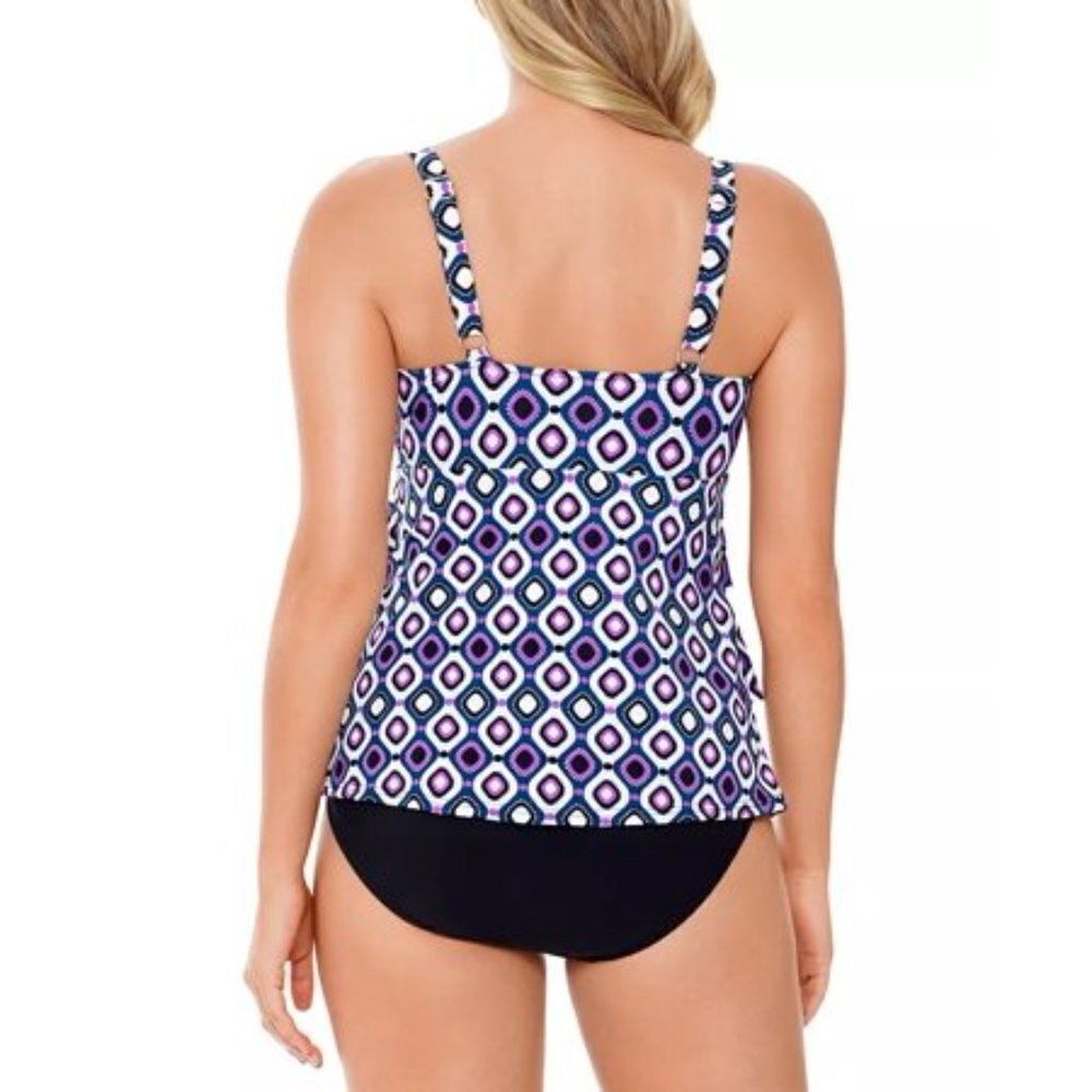 Swim Solutions Jewels Tiered Tummy Control 1-Piece - Picture 2 of 16
